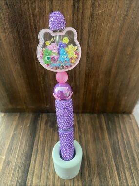 New Care Bears Pink & Purple Glitter Pen